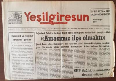 Yeşil Giresun Gazetesi 16 Mayıs 1990 - Aksu Şenliklerine Baykal Ve Girikte Katılıyor GZ6824 - 1