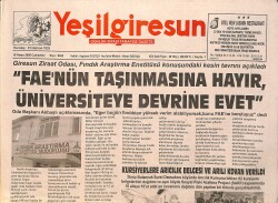 Yeşil Giresun Gazetesi 16 Nisan 2005 - Cumhuriyetimizin İlk Yıllarında Giresun - Sunta Fabrikasının Satışı Geri Çekildi GZ157570 - Gökçekoleksiyon