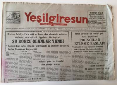 Yeşil Giresun Gazetesi - 16 Ocak 1992 - Su Borcu Olanlar Yandı , Fırıncılar Eyleme Başladı - GZ43861 - 1