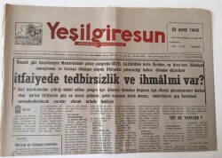 Yeşil Giresun Gazetesi - 17 Ağustos 1991 - Fındık Pazara İndi - GZ43636 - 2