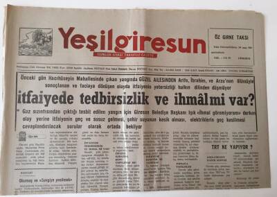 Yeşil Giresun Gazetesi - 17 Ağustos 1991 - Fındık Pazara İndi - GZ43636 - 1