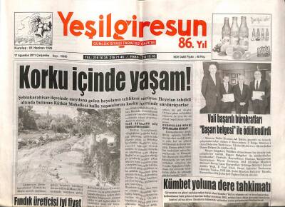 Yeşil Giresun Gazetesi 17 Ağustos 2011 - Kümbet Yoluna Dere Tahkimatı GZ108065 - 1
