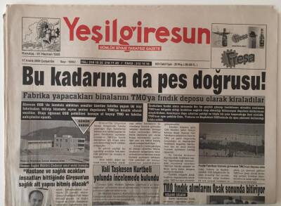 Yeşil Giresun Gazetesi 17 Aralık 2008 - Bu Kadarına da Pes Doğrusu ! GZ28951 - 1