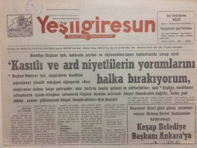 Yeşil Giresun Gazetesi 17 Haziran 1992 - Keşap Belediye Başkanı Ankaraya Sevk Edildi GZ34701 - 1