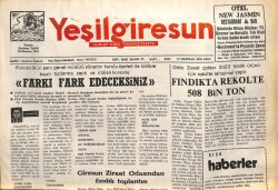 Yeşil Giresun Gazetesi 17 Haziran 2003 - Fındıkta Rekolte 508 Bin Ton GZ101621 - 2