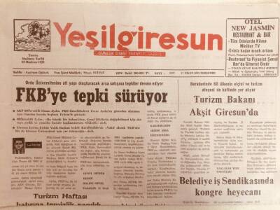 Yeşil Giresun Gazetesi 17 Nisan 2003 - FKBye Tepki Sürüyor GZ38758 - 1