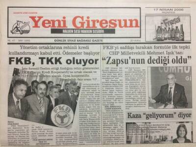 Yeşil Giresun Gazetesi 17 Nisan 2006 - Cüneyt Zapsunun Dediği Oldu GZ32766 - 1