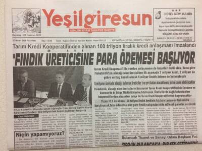 Yeşil Giresun Gazetesi 17 Nisan 2006 - Fındık Üreticisine Para Ödemesi Başlıyor GZ32758 - 1