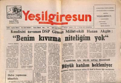 Yeşil Giresun Gazetesi 17 Ocak 2000 - Çeçenistan İçin Büyük Bir Miting Düzenlendi GZ77918 - 1