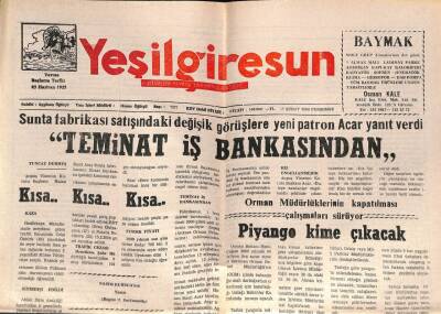 Yeşil Giresun Gazetesi 17 Şubat 2000 - Cadde Ve Sokakların İsmi Değişiyor GZ77873 - 1