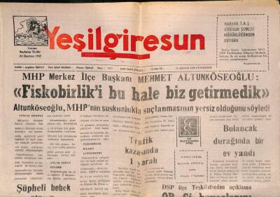 Yeşil Giresun Gazetesi 18 Aralık 1999 - Türk Ocakları Konferans Düzenledi GZ79020 - 1