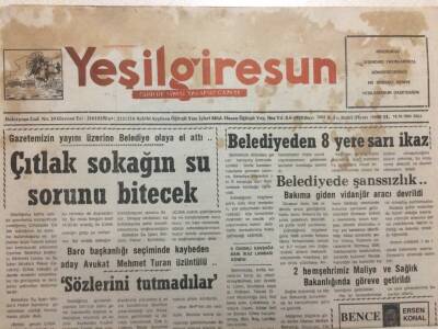 Yeşil Giresun Gazetesi 18 Ekim 1994 - Çıtlak Sokağın Su Sorunu Bitecek GZ35510 - 1