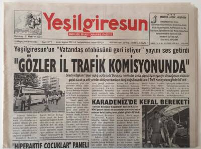 Yeşil Giresun Gazetesi 18 Mayıs 2006 - Gözler İl Trafik Komisyonunda GZ28906 - 1