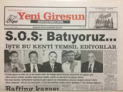 Yeşil Giresun Gazetesi 18 Nisan 2006 - S.O.S Batıyoruz GZ32765 - 1