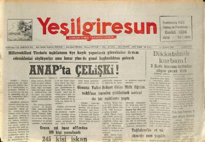 Yeşil Giresun Gazetesi 18 Şubat 1987 - ANAPta Çelişki ! GZ115816 - 1