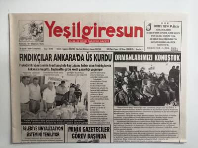 Yeşil Giresun gazetesi 18 Şubat 2006-Fındıkçılar Ankarada Üs Kurdu-GZ14479 - 1