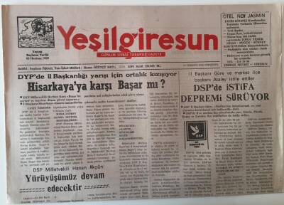 Yeşil Giresun Gazetesi 18 Temmuz 2002 - Hisarkayaya Karşı Başar Mı ? GZ28978 - 1