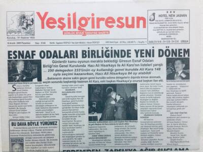 Yeşil Giresun Gazetesi 19 Aralık 2005 - Esnaf Odaları Birliğinde Yeni Dönem GZ41131 - 1