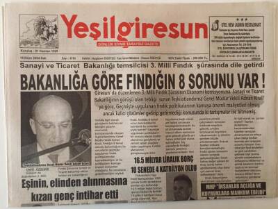 Yeşil Giresun Gazetesi 19 Ekim 2005 - Bakanlığa Göre Fındığın 8 Sorunu Var GZ28623 - 1