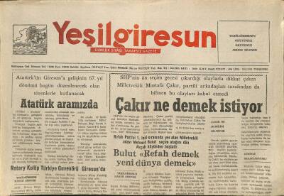 Yeşil Giresun Gazetesi 19 Eylül 1991 - Rotary Kulüp Türkiye Guvenörü Giresunda GZ115817 - 1