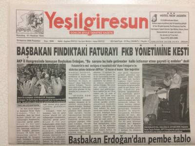 Yeşil Giresun Gazetesi 19 Haziran 2006 - Başbakan Fındıktaki Faturayı Fiskobirliğe Kesti GZ32761 - 1