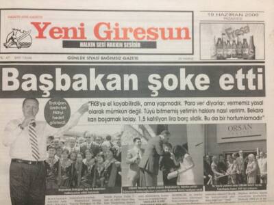 Yeşil Giresun Gazetesi 19 Haziran 2006 - Başbakan Şoke Etti GZ32769 - 1
