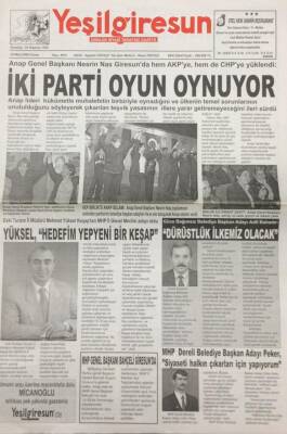 Yeşil Giresun Gazetesi 19 Mart 2004 İki Parti Oyun Oynuyor GZ26082 - 1