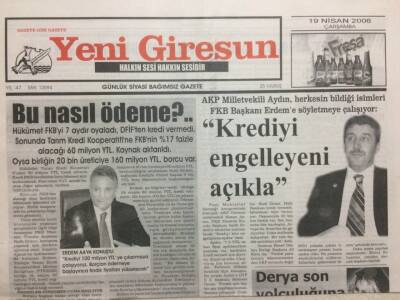 Yeşil Giresun Gazetesi 19 Nisan 2006 - Akp Kadrolaşıyor GZ32767 - 1