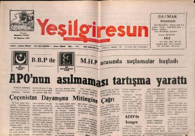 Yeşil Giresun Gazetesi 19 Ocak 2000 - Fındık İhracatı 129 Bin Ton GZ77913 - 1