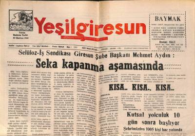Yeşil Giresun Gazetesi 19 Şubat 2000 - Seka Kapanma Aşamasında GZ77872 - 1