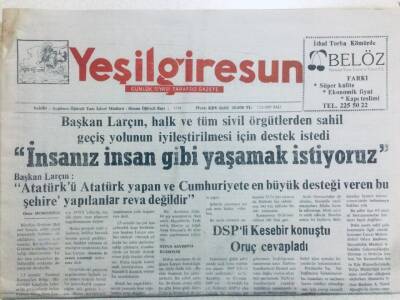 Yeşil Giresun Gazetesi - 2 Aralık 1997 - İnsanız İnsan Gibi Yaşamak İstiyoruz GZ41952 - 1