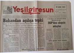 Yeşil Giresun Gazetesi - 2 Eylül 1991 - Fiskobirlik Davası Bugün .- GZ43626 - 2