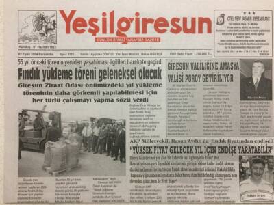 Yeşil Giresun Gazetesi 2 Eylül 2004 - Fındık Yükleme Töreni Geleneksel Olacak GZ29967 - 1