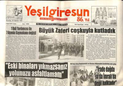Yeşil Giresun Gazetesi 2 Eylül 2011 - Giresunsporda Durmak Yok GZ108732 - 1