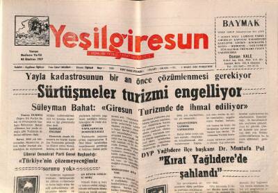 Yeşil Giresun Gazetesi 2 Mart 2000 - Yayla Kadastrosunun Bir An Önce Çözümlenmesi Gerekiyor GZ77866 - 1