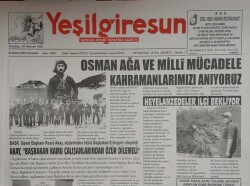 Yeşil Giresun Gazetesi 2 Nisan 2005-Osman Ağa Ve Milli Mücadele Kahramanlarımızı Anıyoruz GZ45616 - 2