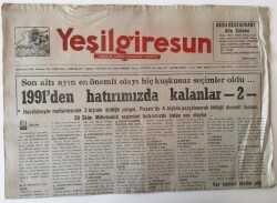 Yeşil Giresun Gazetesi - 2 Ocak 1992 - 1991den Hatırımızda Kalanlar 2 - GZ43840 - 1