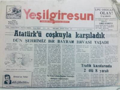 Yeşil Giresun Gazetesi 20 Ağustos 2000 - Atatürkü Coşkuyla Karşıladık GZ40783 - 1