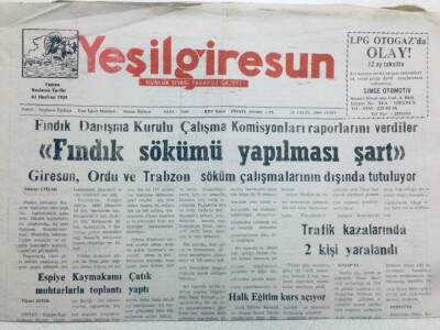 Yeşil Giresun Gazetesi 20 Eylül 2000 - Fındık Sökümü Yapılması Şart GZ41115 - 1
