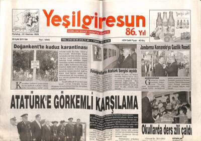 Yeşil Giresun Gazetesi 20 Eylül 2011 - Harşıt Çayındaki Kirlilik Önlenemiyor GZ108073 - 1