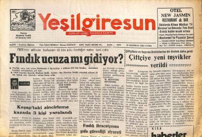 Yeşil Giresun Gazetesi 20 Haziran 2003 - Fındık Ucuza mı Gidiyor GZ101627 - 2