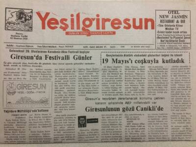 Yeşil Giresun Gazetesi 20 Mayıs 2003 - Giresunlunun Gözü Caniklide GZ35508 - 1