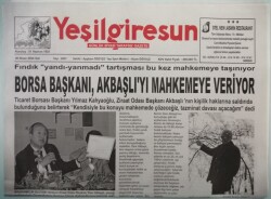 Yeşil Giresun Gazetesi 20 Nisan 2004 Borsa Başkanı, Akbaşlıyı Mahkemeye Veriyor - GZ44283 - 2