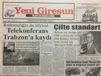 Yeşil Giresun Gazetesi 20 Nisan 2006 - Telefonferans Trabzona Kaydı GZ32768 - 1