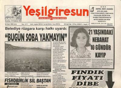 Yeşil Giresun Gazetesi 20 Ocak 2006 - 21 Yaşındaki Nebahat 10 Gündür Kayıp GZ108719 - 1