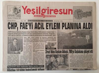 Yeşil Giresun Gazetesi 20 Ocak 2009 - CHP, FAEyi Acil Eylem Planına Aldı GZ28930 - 1