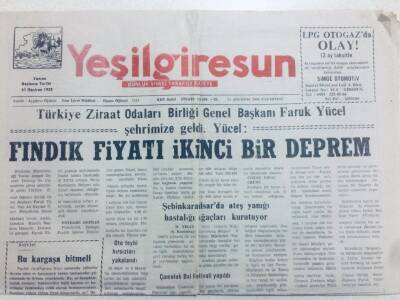 Yeşil Giresun Gazetesi 21 Ağustos 2000 - Fındık Fiyatı İkinci Bir Deprem GZ40782 - 1