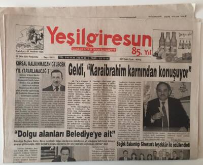 Yeşil Giresun Gazetesi 21 Ağustos 2009 - Fındık İçin Pankart Açıp , Broşür Dağıttı GZ31008 - 1