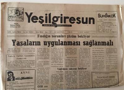 Yeşil Giresun Gazetesi 21 Eylül 1999 - Fındığın Sorunları Çözüm Bekliyor Yasaların Uygulanması Sağlanmalı GZ28632 - 1