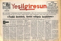 Yeşil Giresun Gazetesi 21 Haziran 2003 - Fındık Desteksiz Üretici Sahipsiz GZ101626 - 1